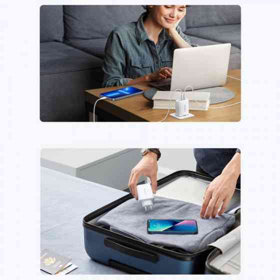 Зарядний пристрій 3xUSB 65W (2xType-C+USB QC3.0) Fast Charger Білий CD275 Ugreen (90496) Киев