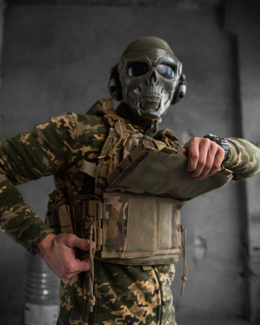 Военая плитоноска мультикам 4 сброса с подсумками в сборе Одесса - изображение 12