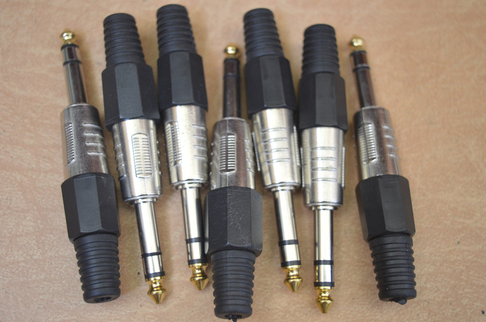 Штекер 6,3 мм стерео, корпус металевий, з пластиковою гайкою Полтава - фото 1