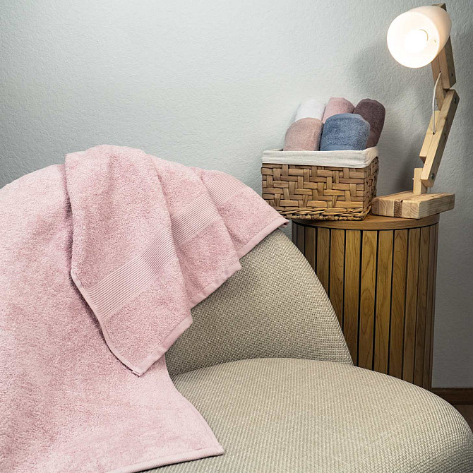 Полотенце для рук и лица махровое с Бордюром GM Textile 40х70см 400г/м2 (Розовый) Сумы - изображение 5