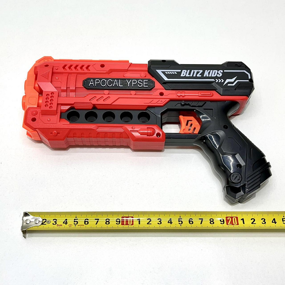 Пістолет іграшковий бластер 12 м'яких патронів у коробці Вид 2 Червоний (JLX7267) Чернигов - изображение 3