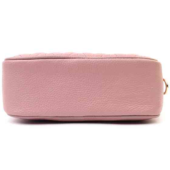 Красивая стеганая женская сумка из натуральной кожи Vintage 22614 Розовая Киев