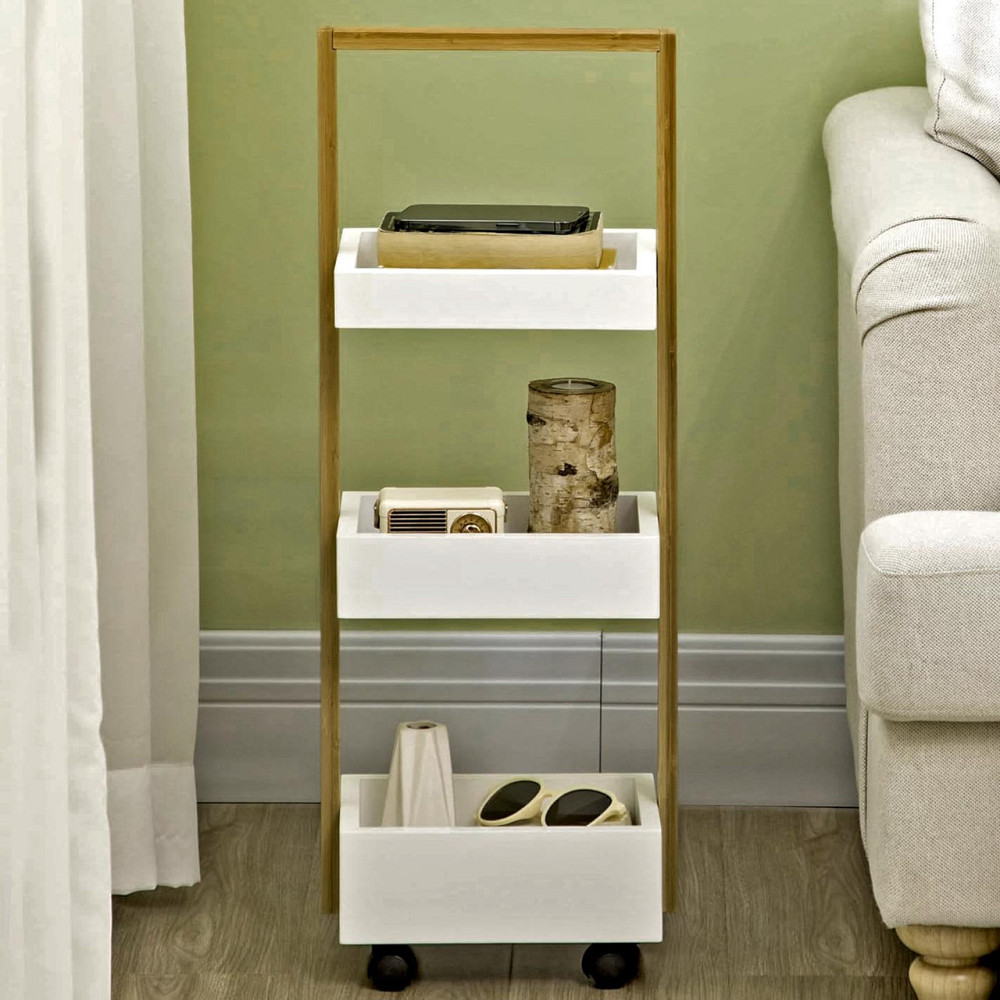 Етажерка для ванної на коліщатах "Лірінет" рустикал-зефір Миколаїв - фото 1