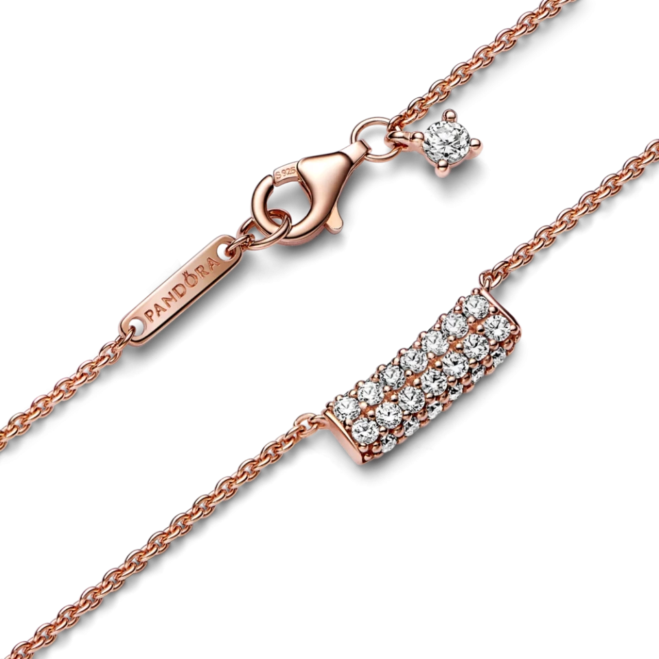 Срібне намисто Пандора Пластина з двома рядами паве MasterSem Київ - фото 2