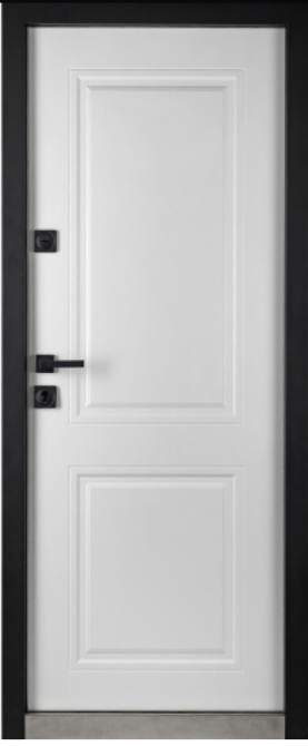 Дверь входная с терморозрывом Бастион РУБИКОН Класик 1 RAL 9005 / ПВХ Белое дерево 860х2050 мм Киев - изображение 2