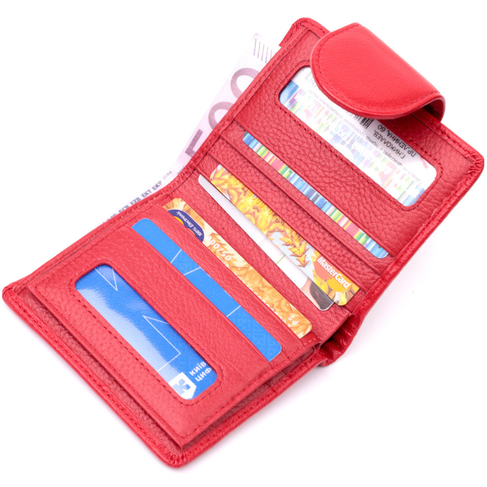 Женский яркий кошелек вертикального типа из натуральной кожи ST Leather 22453 Красный Киев - изображение 5