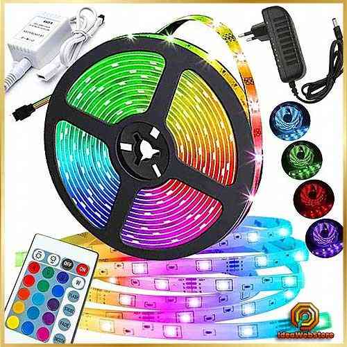Светодиодная Led лента 5050 RGB 2 метра на самоклеющейся основе с пультом и блоком питания для декора интерьер Киев