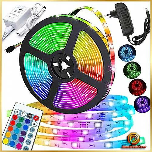 Светодиодная Led лента 5050 RGB 2 метра на самоклеющейся основе с пультом и блоком питания для декора интерьер Киев - изображение 1