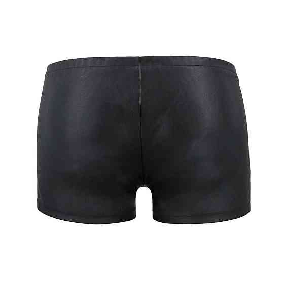 Мужские кожаные боксеры с молниями Passion 049 SHORT MATT L/XL Black Sex Aura Киев