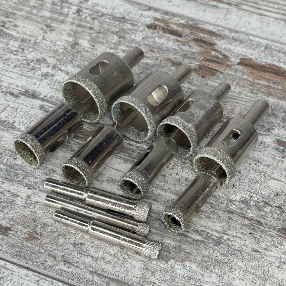 Набір алмазних коронок-свердл 15 шт (6–50 мм) для скла, кахлю та кераміки Київ - фото 5