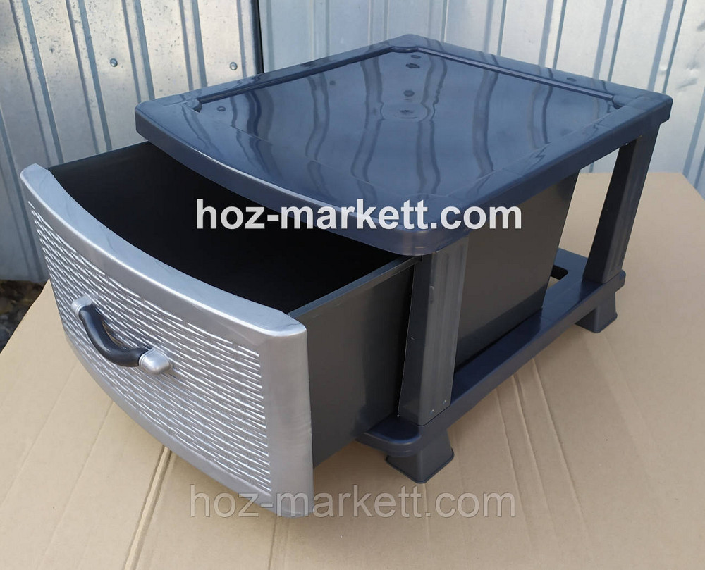 Комод пластиковый на 1 ящик серый Харьков - изображение 5