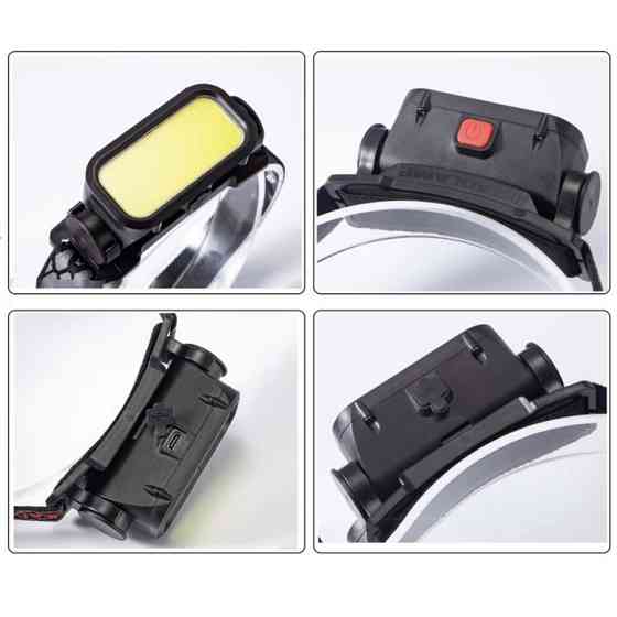 риболовлі та полювання BL-008+COB (white+red), Ліхтар на лоб із датчиком руху, Водонепроникний ліхтарик QJ-56 Львів