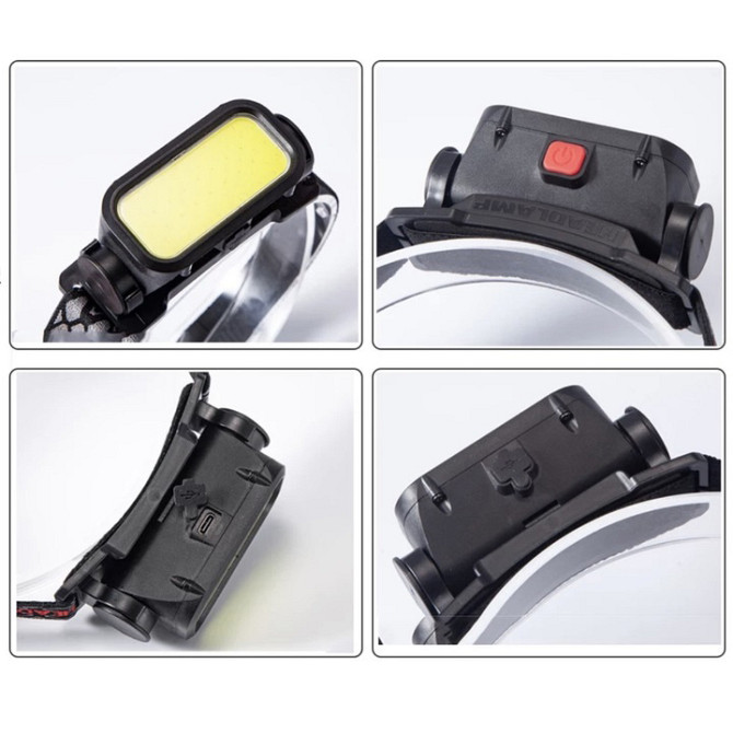 риболовлі та полювання BL-008+COB (white+red), Ліхтар на лоб із датчиком руху, Водонепроникний ліхтарик QJ-56 Львів - фото 2