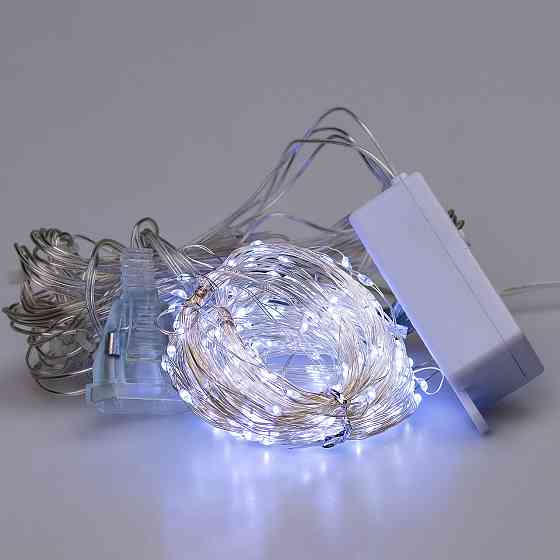 Гірлянда штора світлодіодна GarlandoPro 200LED Роса 3х3м 8 режимів 10 ниток гірлянда роса на ялинці Білий 173307W Коломия