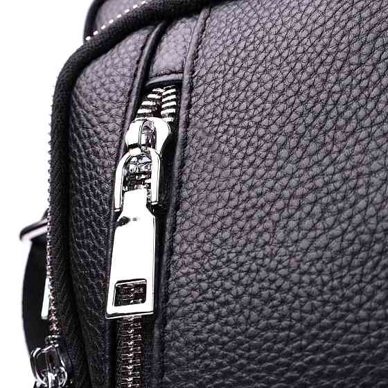 Практичная вертикальная сумка для мужчин из натуральной кожи Vintage sale_15114 Черный Киев