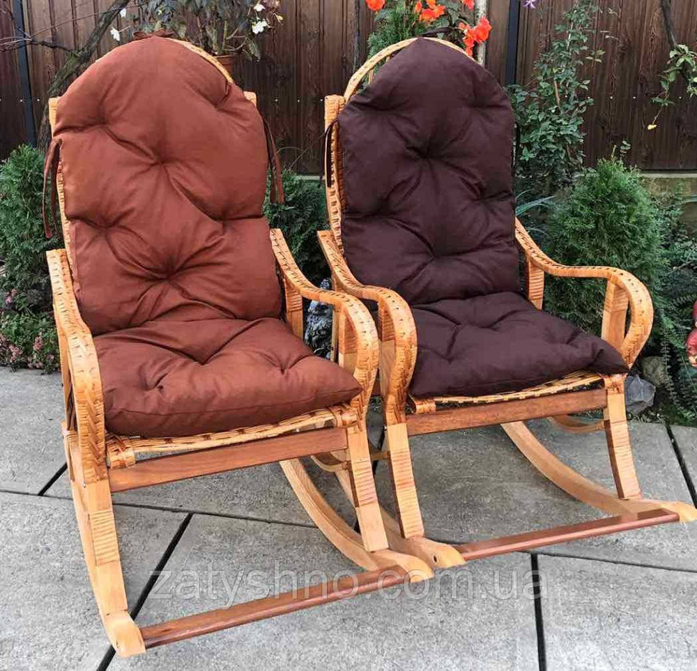 Качалки плетеные с накидкой коричневой Киев - изображение 5