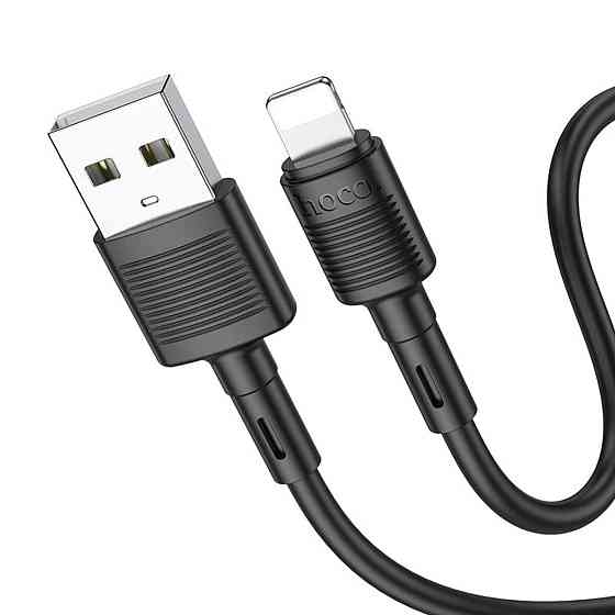 Кабель HOCO X83 USB - Lightning 2.4A, 1m, PVC, PVC конектори, колір чорний 6931474770868 Одеса