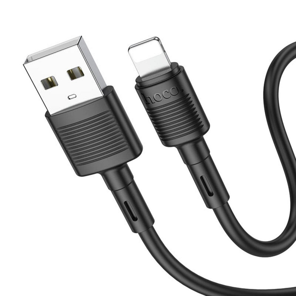 Кабель HOCO X83 USB - Lightning 2.4A, 1m, PVC, PVC разъемы, цвет черный 6931474770868 Одесса - изображение 2