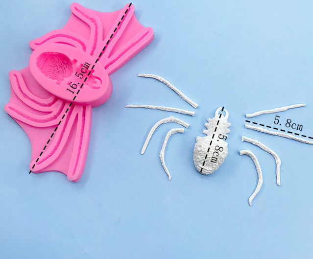 Молд силиконовый Паук 85 на 165 мм розовый Киев - изображение 3