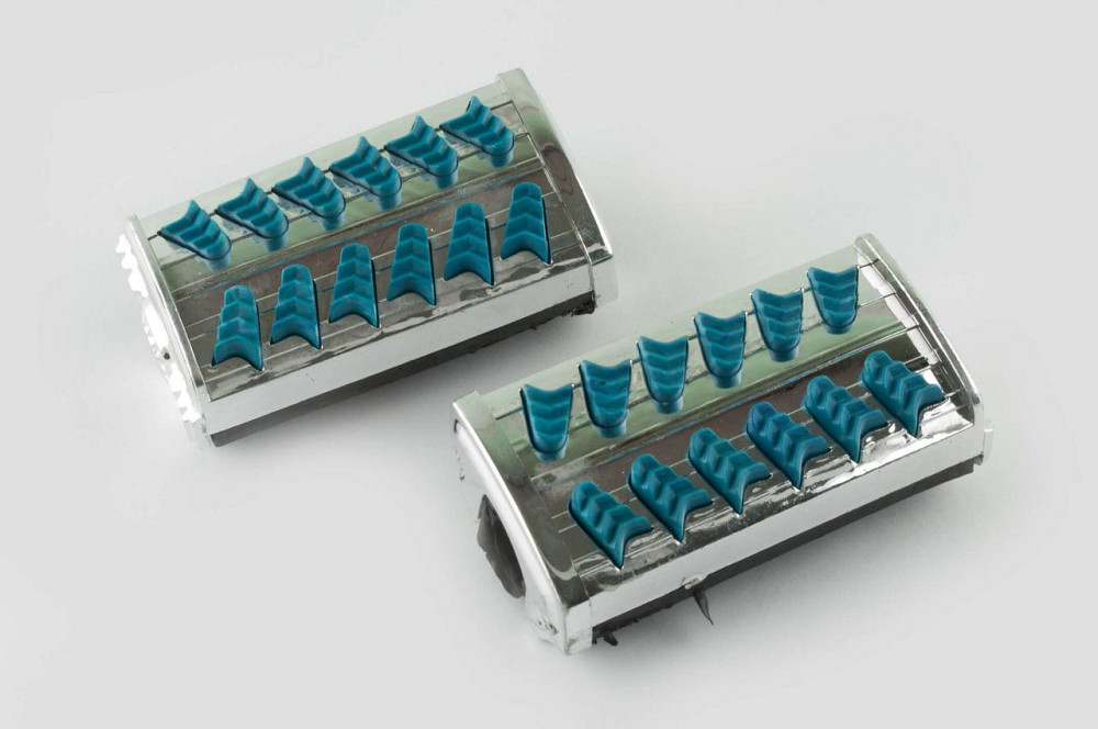 Резинки підніжок водія мопед Дельта (сині із хромованою вставкою mod:1) Мукачево - фото 1