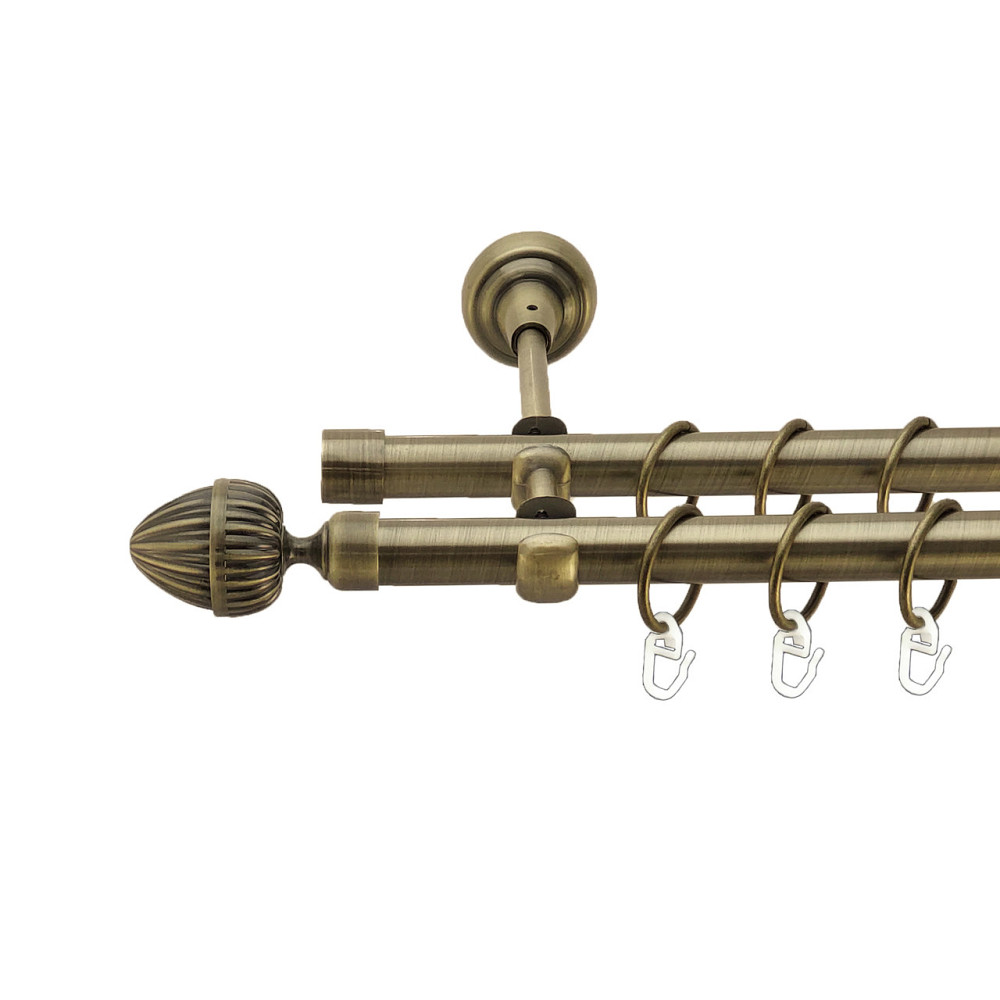 Карниз Orvit Одеон металевий дворядний відкритий Антик 19\19 мм 200 см (4016435) Львів - фото 1