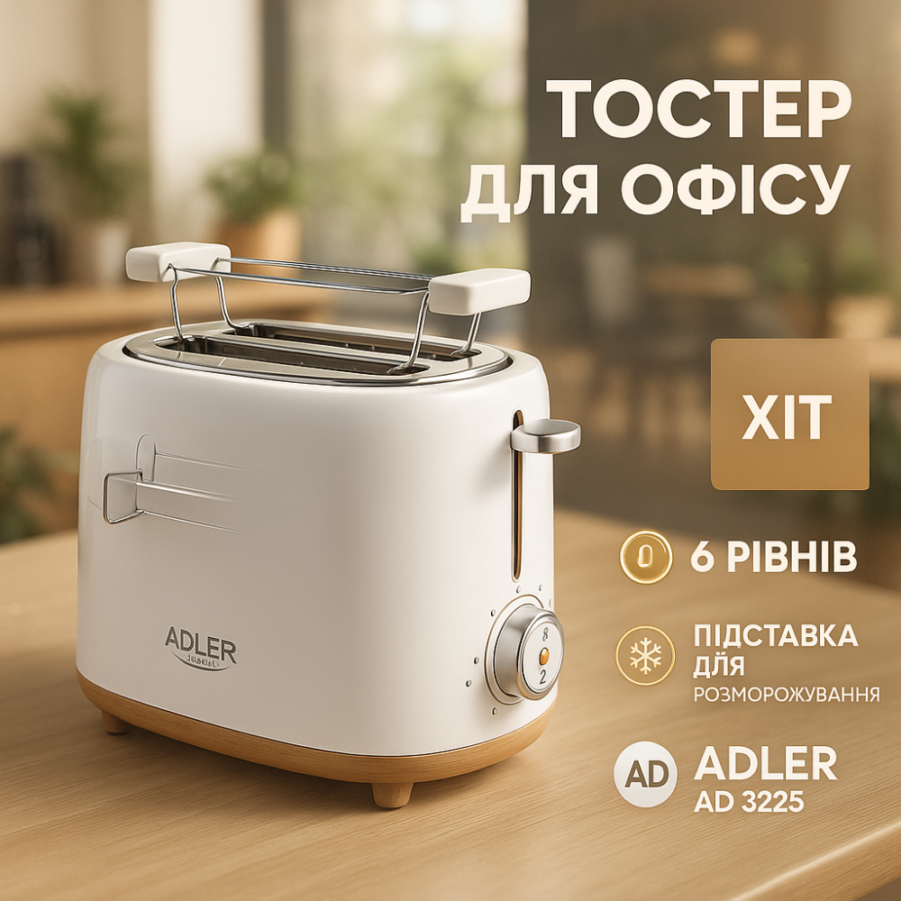 Тостер з решіткою для булочок Adler AD 3225, 6 рівнів обсмажування 950Вт RC-81 Львів - фото 14