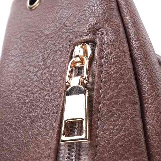 Стильна жіноча сумка через плече з отвором для навушників з екошкіри Vintage 22786 Коричневий Київ