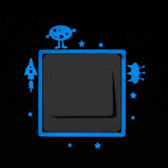 Фосфорная наклейка Космос 10 на 10 см голубой Киев