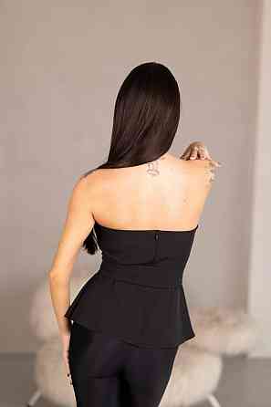 Женский стильный привлекательный корсет из плотной ткани креп костюмка чорний, 42 Одесса