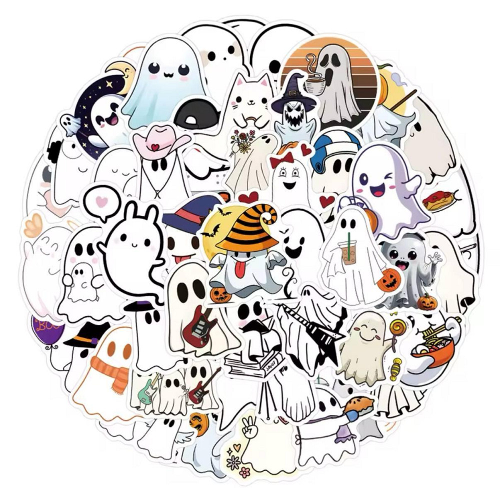 Набір наклейок (стікерів) Привиди (60 шт.) стікербомбінг для телефону, ноутбука Київ - фото 2