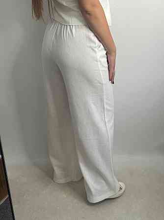 Лляний костюм-трійка в класичному стилі Молочний M-L Харків