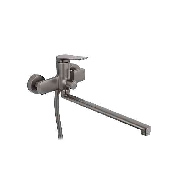 Смеситель для ванны Kroner KRP Makon-GRP070 с душевым гарнитуром графит Киев