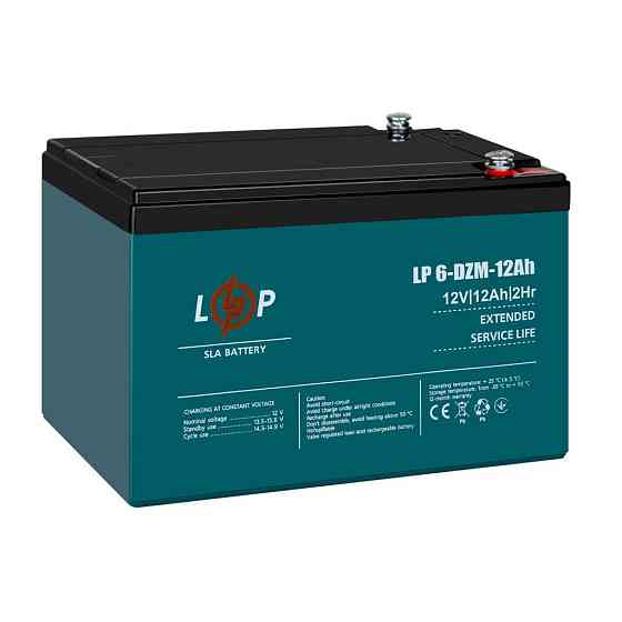 Тяговый свинцово-кислотный AGM аккумулятор LP 6-DZM-12 Ah - под Болт М5 Киев