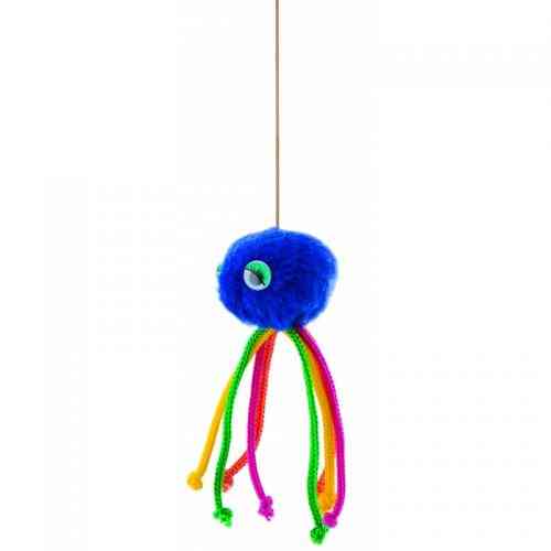 Іграшка Природа Восьминіг для кота на резинці з мотузочками 5 см Київ