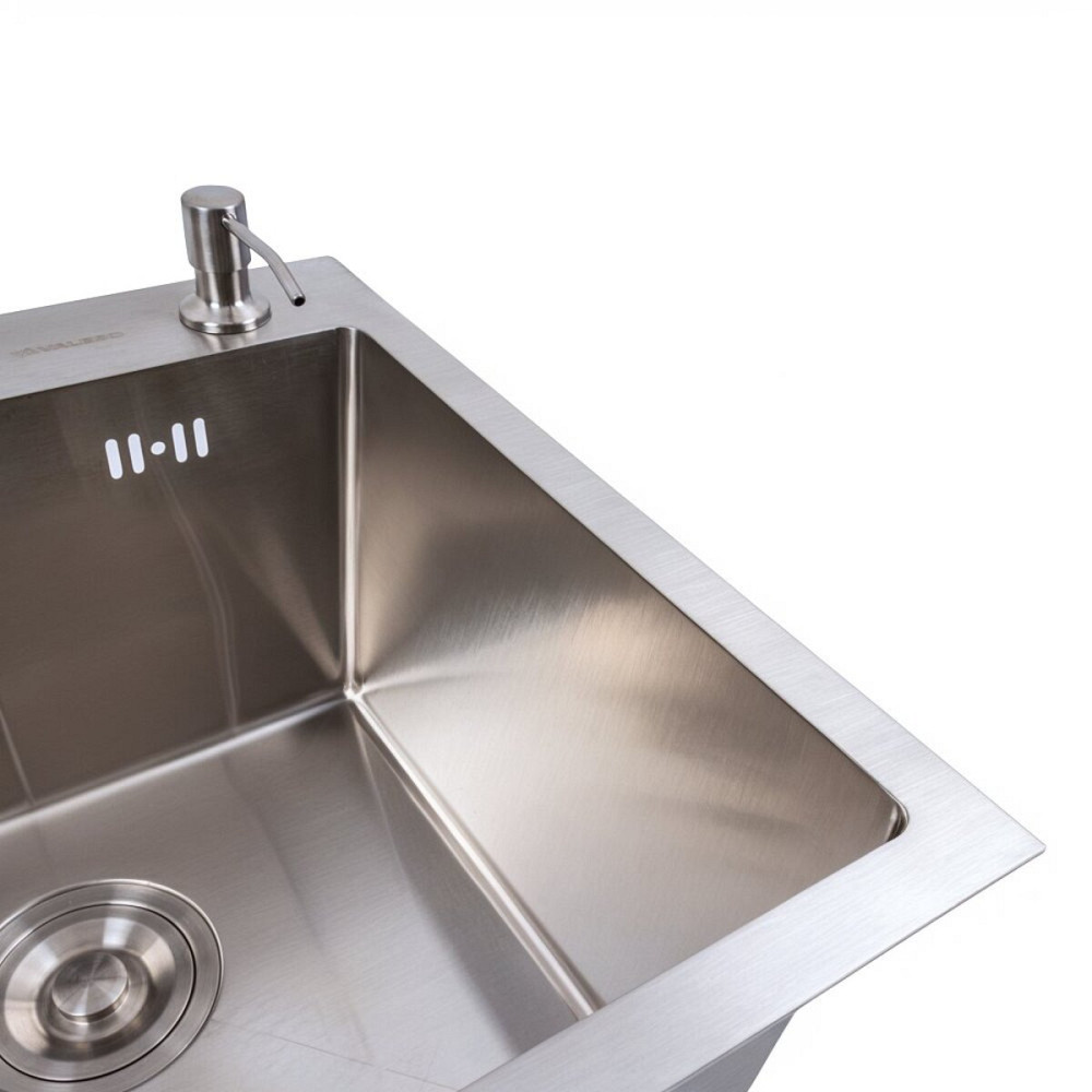 VALESO Кухонна мийка 45*45 Valeso Handmade нержавійка(сифон крулий 3,0/0,8) Коломия - фото 9