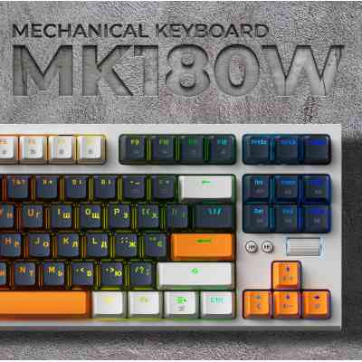 Клавиатура GamePro MK180W Hot-Swap Red Swich RGB USB UA White (MK180W) Винница