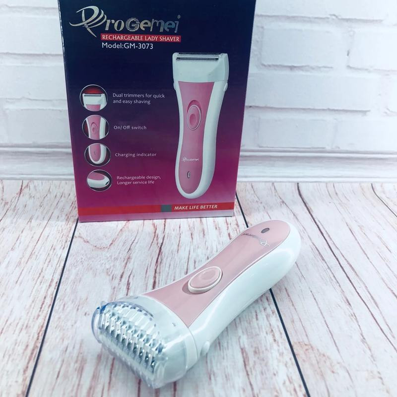 Акумуляторний епілятор GEMEI GM-3073 час роботи 40 хв, 1 насадка для гоління, 1 швидкість для сухої шкіри Одеса - фото 2