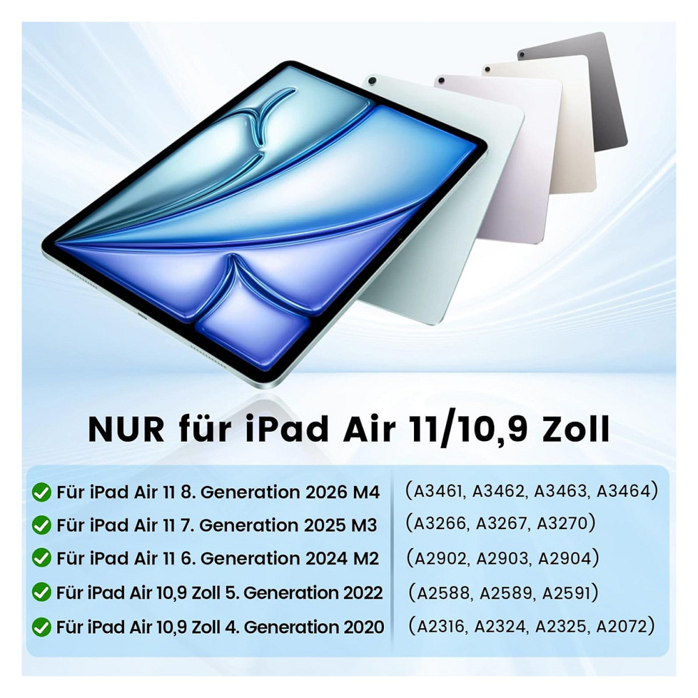 Чохол-клавіатура для iPad Air 11/10.9 KVTVOU сірий QWERTZ Bluetooth підсвітка 7 кольорів Київ - фото 6