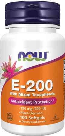 Витамин Е NOW E-200 Mixed Tocopherols - 100 sgels Киев