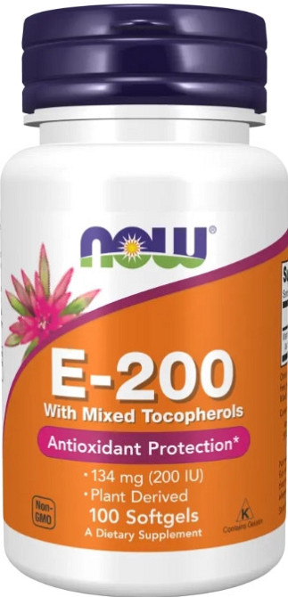 Витамин Е NOW E-200 Mixed Tocopherols - 100 sgels Киев - изображение 1