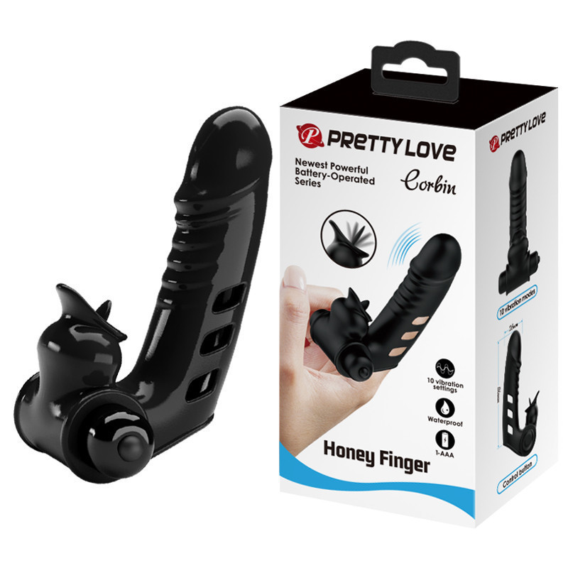 Насадка на палец - Pretty Love Corbin Finger Vibrator Black Sex Aura Киев - изображение 1