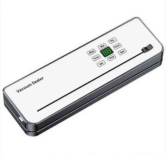 Вакууматор побутовий сенсорний для сухих і вологих продуктів 120 Вт із вбудованим різаком пакувальник вакуумний Білий HP-11-29W Коломия