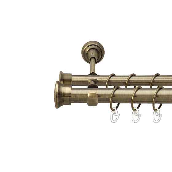 Карниз Orvit Дуо металевий дворядний відкритий Антик 25\19 мм 240 см (4199034) Львів