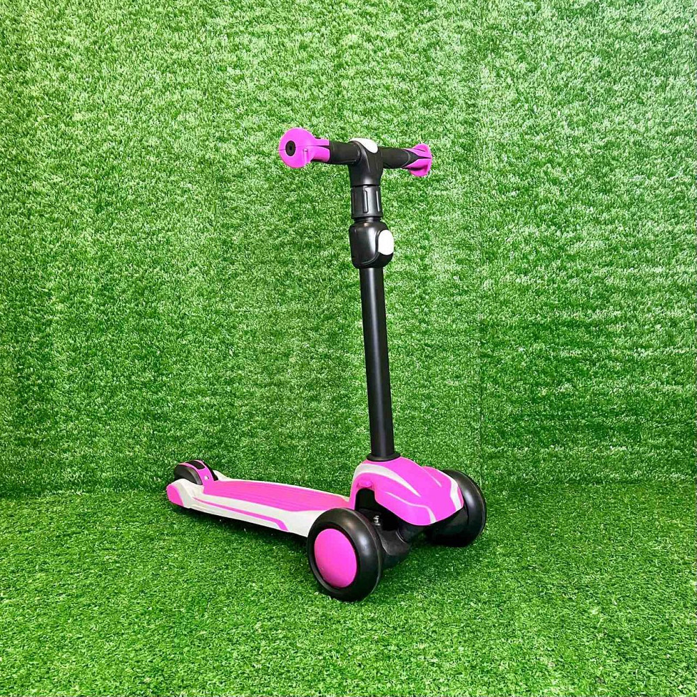 Самокат триколісний колеса PU 120мм світяться Рожевий (X1-PG) Чернігів - фото 1