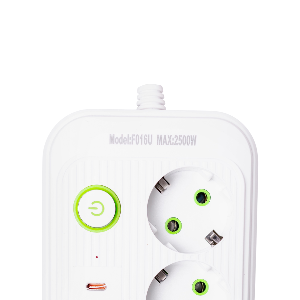 Yiwu Мережевий фільтр кабель 4.75 м подовжувач F16 на 3 розетки 4 usb 2 type-c та кнопкою відкл Коломия - фото 6