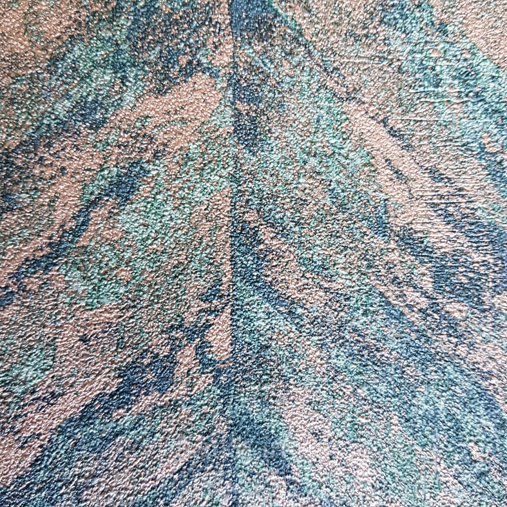 Шпалери вінілові на флізелін Rasch Linares 0.53х10 смуги ялинкою розмиті бірюзові сірі 617542 Київ - фото 3