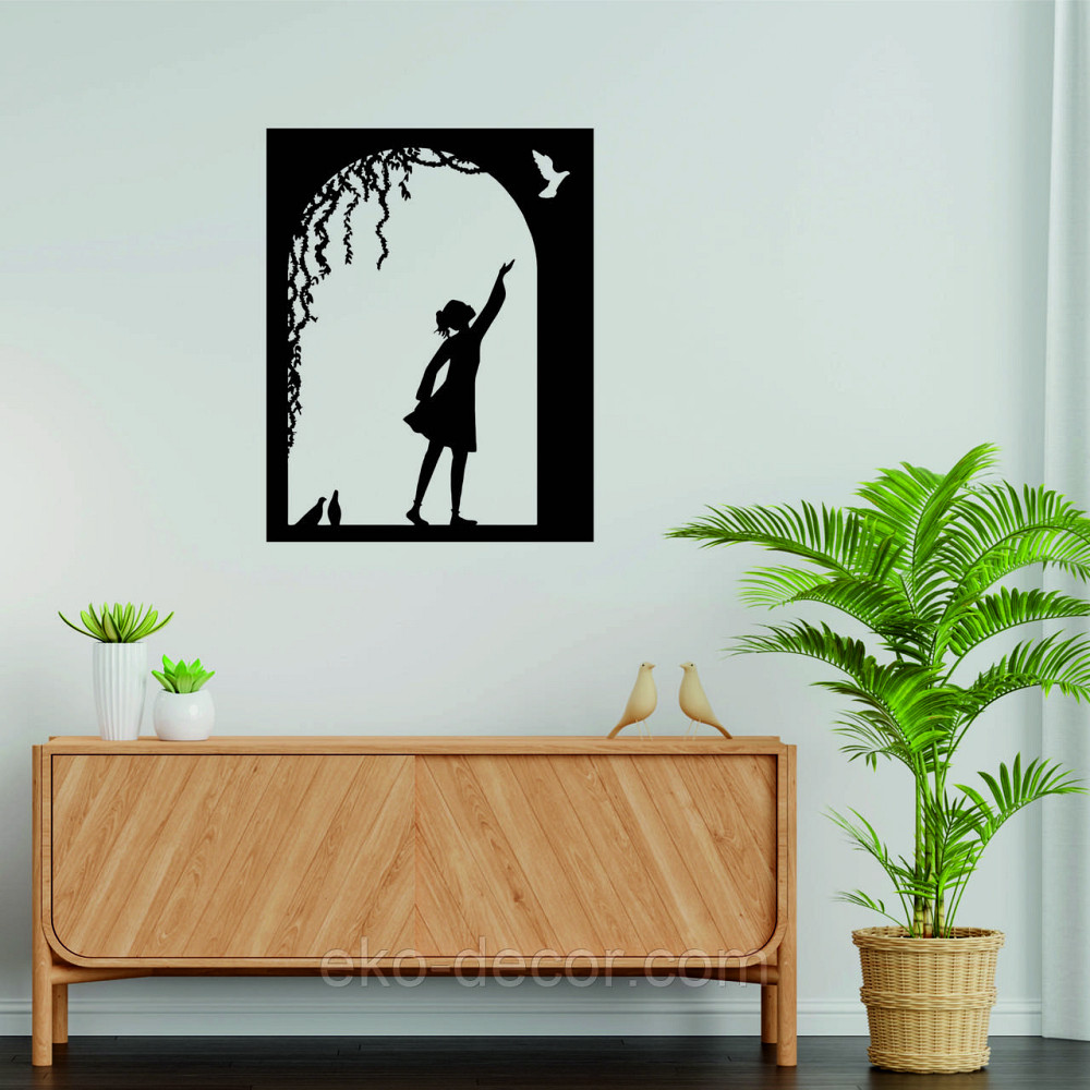 Декоративное настенное Панно «Девочка и голубь» Декор на стену Киев - изображение 7