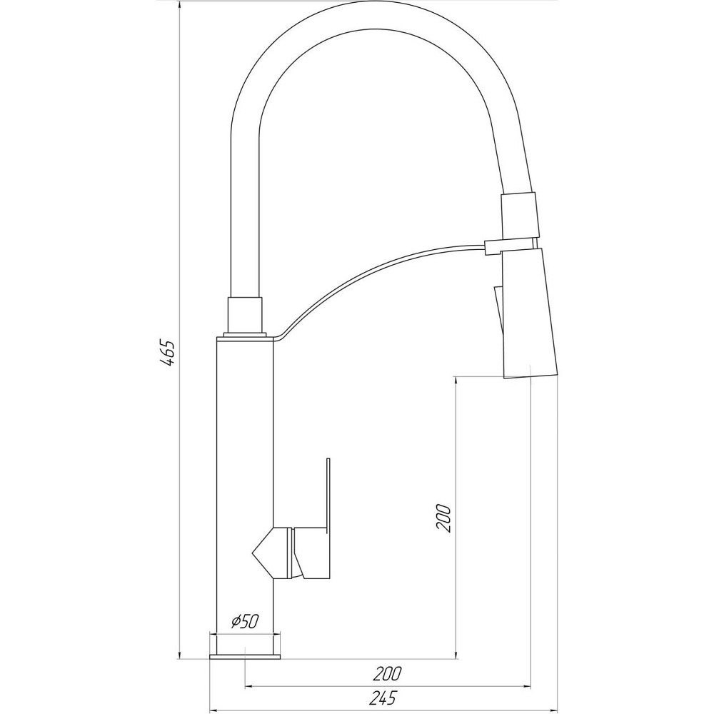 Смеситель для кухни TOPAZ MODERNO TMD-8817-H23-BL (000031715) Киев - изображение 9