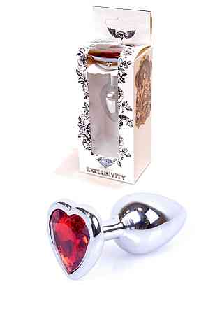 Анальна пробка - Jewellery Silver Heart Plug Red Sex Aura Київ