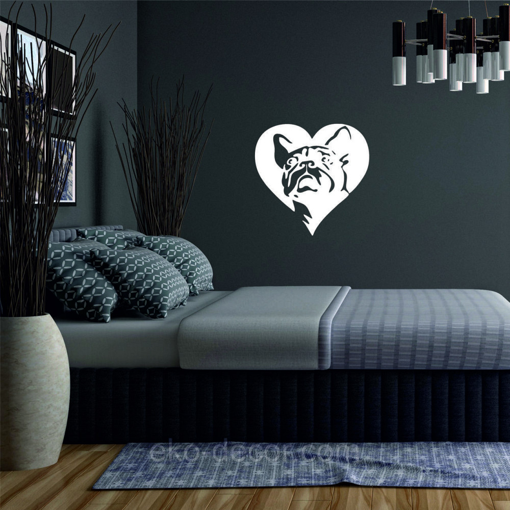 Декоративне настінне Панно «Французький  бульдог», Декор на стіну 70*54 см, Білий Київ - фото 3